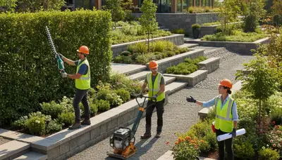 Bellevue, WA tree service crew providing landscape design for a residential property