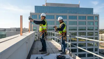 Bellevue, WA arborist installing lightning protection on a tree for property safety