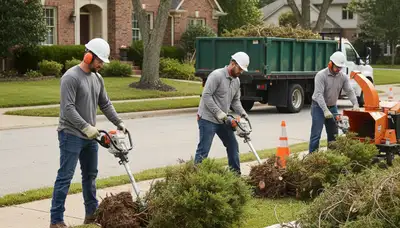 Bellevue, WA arborist removing overgrown shrubs for residential tree and shrub care services