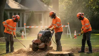 Bellevue, WA stump removal service clearing yard for Arbor Tree Care