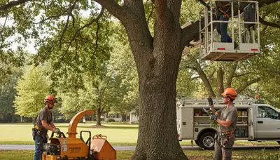Bellevue, WA arborist treating diseased tree for healthier growth and tree care service