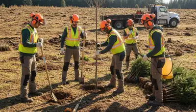 Bellevue, WA arborist planting a tree for professional tree planting services