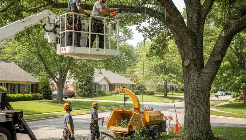 Bellevue, WA tree service crew removing a hazardous tree for safe local tree removal