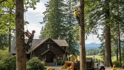 Bellevue, WA tree service crew removing a tree for safe residential property maintenance