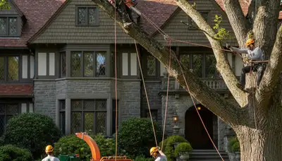 Bellevue, WA tree service crew removing a tree with professional equipment